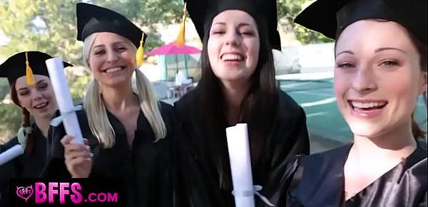  Lesbian teens enjoys a hot graduation surprise